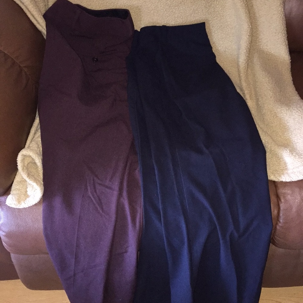 2 slacks navy and maroon 8 long
